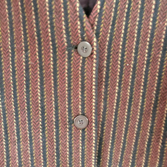 Vintage 80s 100%Virgin Wool Blazer Stripes 3 Buttoms Closure Tristan & Iseut - Picture 7 of 12